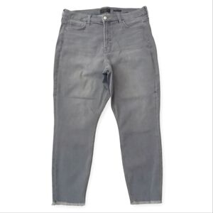 Jen7 by for 7 All Mankind Gray Ankle Skinny Jeans Denim size 16 Raw Hem